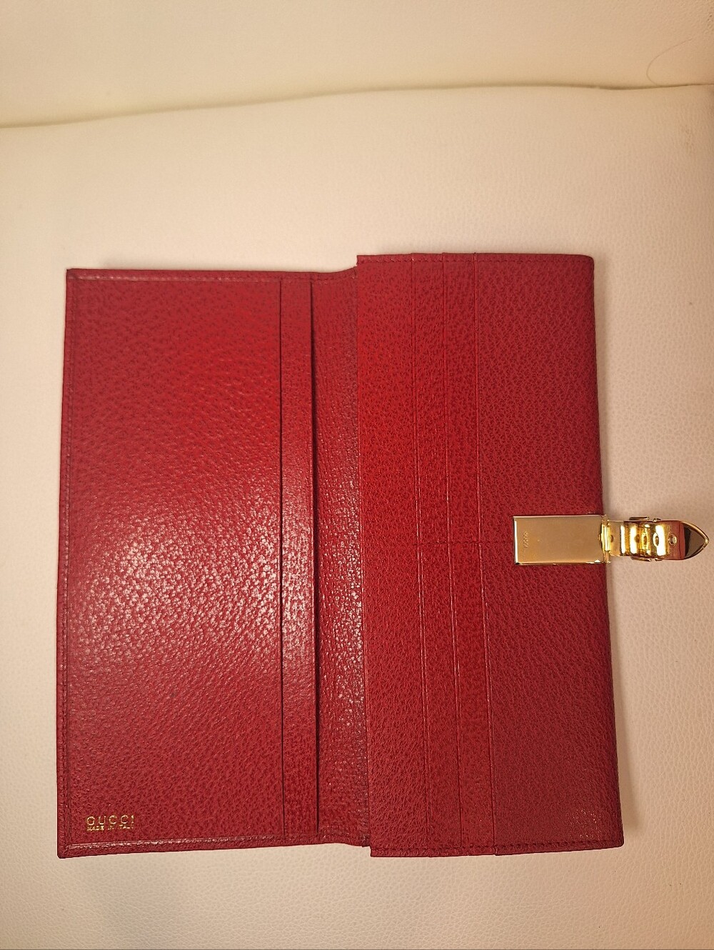 Gucci Red Leather Long Slim Wallet EUC - Picture 3 of 8